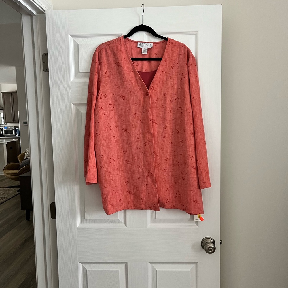Elegant Coral Button Down Shirt